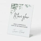 ユーカリプラブグロー結婚のグロースティック記号 台座サイン (正面)