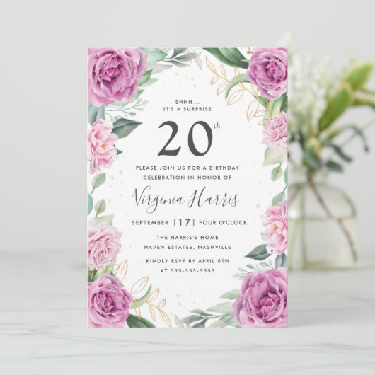 ユーカリプルーパーフローラ20誕生日 招待状 (スタンド正面)