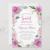 ユーカリプループルフローラSweet sixteen16誕生日 招待状 (正面)