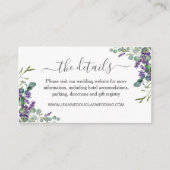 ユーカリプルーラベンダー結婚花の詳細 エンクロージャーカード (正面)