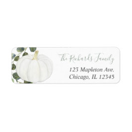 ユーカリプンプキン緑モダン秋 ラベル