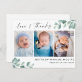 ユーカリベビーサンキューカードスクリプト感謝していユー ポストカード (正面/裏面)