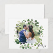 ユーカリペイントフォト結婚式サンクスカード 出欠カード (正面/裏面)