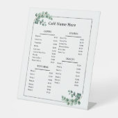 ユーカリミニマルカフェコーヒーショップメニュー 台座サイン (正面)