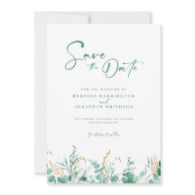 ユーカリミニマルカリ金ゴールド結婚式の日付を保存