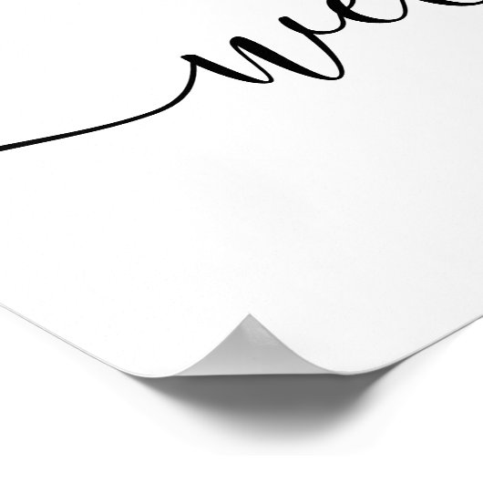 ユーカリミニマルグ結婚リーの歓迎サイン ポスター (角)