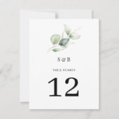 ユーカリミニマルグ結婚リー表番号 招待状 (正面)