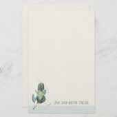 ユーカリミニマルパーソナライズされた文具 便箋 (正面/裏面)