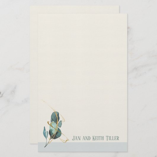 ユーカリミニマルパーソナライズされた文具 便箋