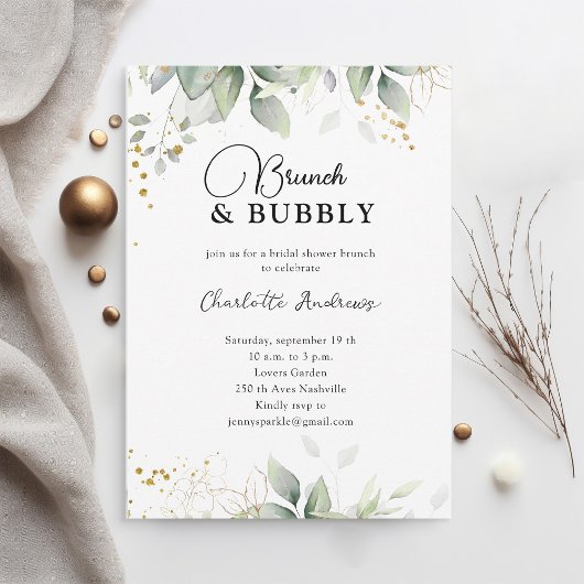 ユーカリミニマルプスブライダルシャワー 招待状