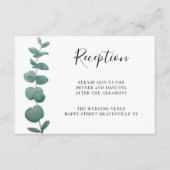 ユーカリミニマルプトゥスウェディングレセプション エンクロージャーカード (正面)