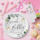 ユーカリミニマルプトゥスブランチとバブリー ペーパープレート (パーティー)