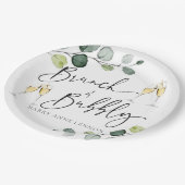 ユーカリミニマルプトゥスブランチとバブリー ペーパープレート (アングル)