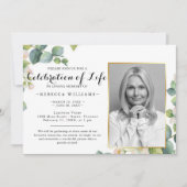 ユーカリモダンの人生のお祝い 招待状 (正面)