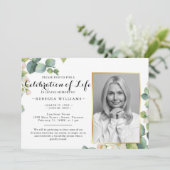 ユーカリモダンの人生のお祝い 招待状 (スタンド正面)