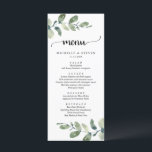 ユーカリモダンの結婚駆け落ちディナー メニュー<br><div class="desc">緑のモダンユーカリ結婚の駆け落ちディナーのカード、素朴なスクリプトデザイン。簡単カスタマイズとあなたのニーズにパーソナライズし、ディナーゲストは、これらの完璧なディナーメニューを見て興奮スタイリッシュする。</div>