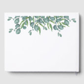 ユーカリモダンの緑の結婚葉 ゲストブック (裏面)