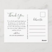 ユーカリモダンエレガントカリリースフレームありがとう ポストカード (裏面)