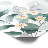 ユーカリモダンエレガントスブライダルシャワー歓迎p ポスター (角)