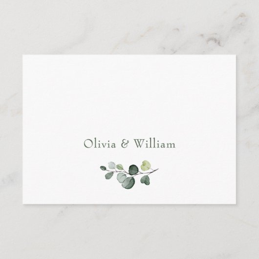 ユーカリモダンエレガントスリースのフレームリーフ エンクロージャーカード (裏面)