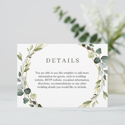 ユーカリモダンエレガントスリースのフレームリーフ エンクロージャーカード (スタンド正面)