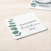 ユーカリモダンエレガントプタスファミリー懇親会 スクエアペーパーコースター (アングル)