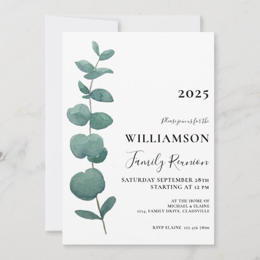 ユーカリモダンエレガントプタスファミリー懇親会 招待状 (正面)