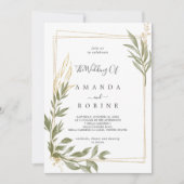 ユーカリモダンエレガントプタス結婚式招待状 招待状 (正面)