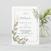 ユーカリモダンエレガントプタス結婚式招待状 招待状 (スタンド正面)