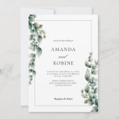 ユーカリモダンエレガントプタス結婚式招待状 招待状 (正面)