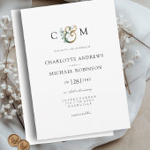 ユーカリモダンエレガント・アンパサンド結婚の 招待状