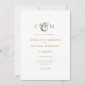 ユーカリモダンエレガント・アンパサンド結婚の 招待状 (正面)