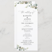 ユーカリモダンカリの緑の結婚式 プログラム (正面/裏面)