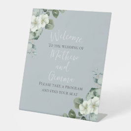 ユーカリモダンカリデザイン結婚ズ 台座サイン