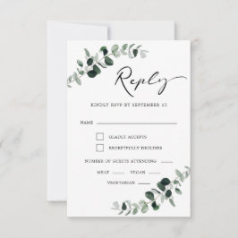 ユーカリモダンカリフ結婚ト料理 出欠カード