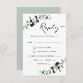 ユーカリモダンカリフ結婚ト料理 出欠カード (正面/裏面)