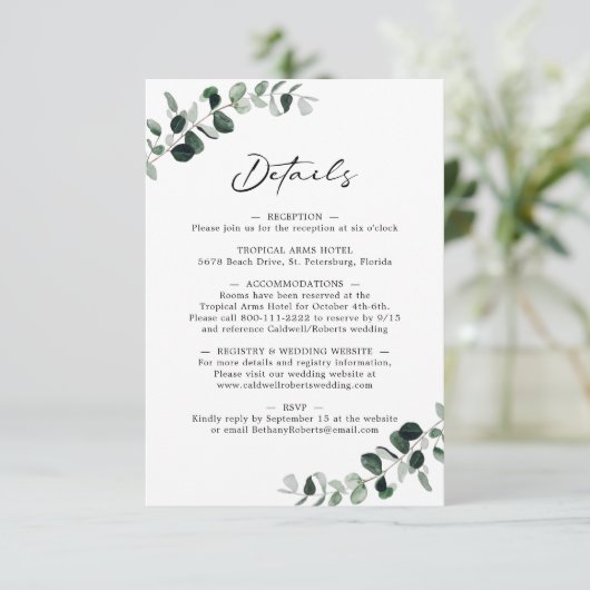 ユーカリモダンカリフ結婚ト詳細 エンクロージャーカード (スタンド正面)