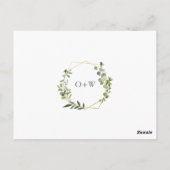 ユーカリモダンカリブライダルルンチョン招待状カード ポストカード (裏面)