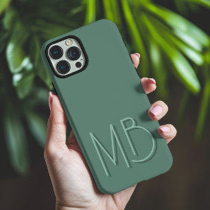 ユーカリモダンカリモノグラムイニシャルコンテンポラリー iPhone 16 PRO MAXケース