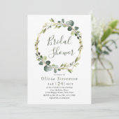 ユーカリモダンカリリースフレームブライダルシャワーボホ 招待状 (スタンド正面)