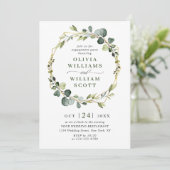 ユーカリモダンカリリースフレーム婚約パーティ 招待状 (スタンド正面)