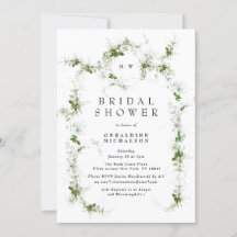 ユーカリモダンカリリースモノグラムブライダルシャワー