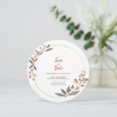 ユーカリモダンカリ循環フローラ保存日付 招待状 (スタンド正面)