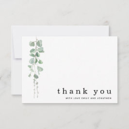 ユーカリモダンカリ聖人の名結婚前の感謝 ノートカード