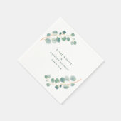 ユーカリモダングエレガントリー結婚サマー スタンダードカクテルナプキン (角)