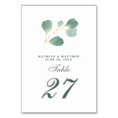 ユーカリモダングエレガントリー結婚サマー テーブルナンバー (正面)