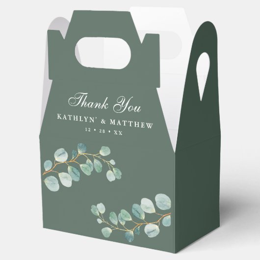 ユーカリモダングエレガントリー結婚サマー フェイバーボックス (オープン)