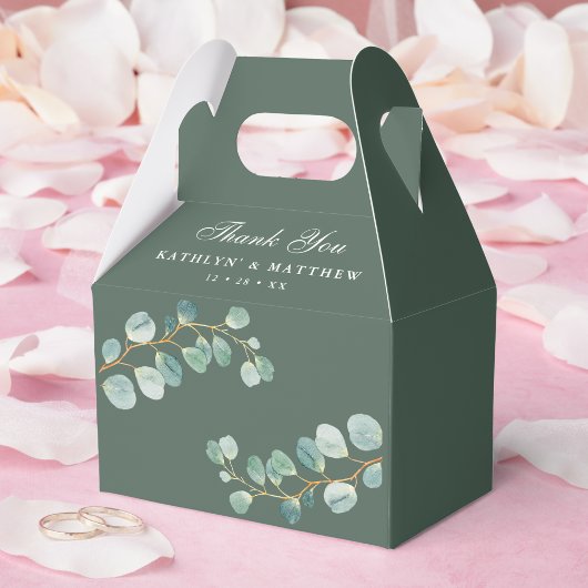 ユーカリモダングエレガントリー結婚サマー フェイバーボックス