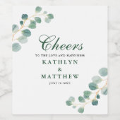 ユーカリモダングエレガントリー結婚サマー ワインラベル (シングルラベル)