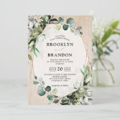 ユーカリモダングリネリー結婚ウッド 招待状 (スタンド正面)